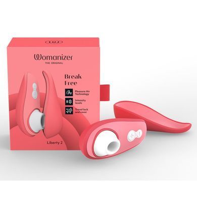 Вакуумный клиторальный стимулятор Womanizer Liberty 2 Vibrant Rose, 8 режимов, магнитная крышечка SX0522 фото