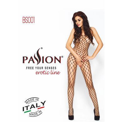 Бодистокинг Passion BS001 white, комбинезон, крупная сетка PBS001W фото