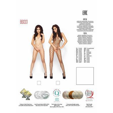 Бодистокинг Passion BS001 white, комбинезон, крупная сетка PBS001W фото
