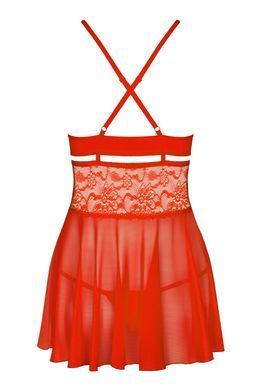 Бэби-долл Obsessive 838-BAB-3 babydoll & thong red L/XL SX1120 фото