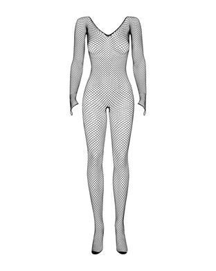 Сетчатый бодистокинг с длинным рукавом Obsessive Bodystocking N109 black S/M/L, черный, комбинезон SO7253 фото