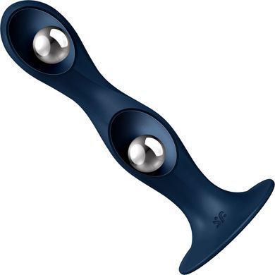 Дилдо Satisfyer Double Ball-R Dark Blue, унисекс, подвижные шарики внутри, на присоске SO8773 фото