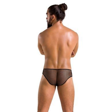 Мужские трусы со шнуровкой Passion 035 SLIP RICHARD S/M Black, экокожа, сетка SO7577 фото