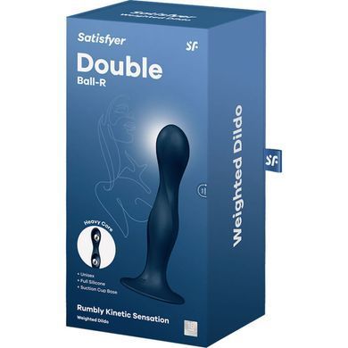 Дилдо Satisfyer Double Ball-R Dark Blue, унисекс, подвижные шарики внутри, на присоске SO8773 фото