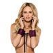 Атласные наручники-манжеты на лентах Obsessive Roseberry cuffs, pink, украшена кружевом SO7727 фото 1