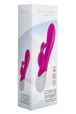 Вибратор-кролик S Pleasures Premium Corabi Rabbit, розовый, ушки для клитора, 16 режимов, нагрев SX1617 фото