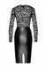 Платье Noir Handmade F295 Euphoria, 3XL, black, кружево, глубокое декольте, юбка миди под латекс SX0212 фото 5