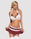 Эротический костюм школьницы с мини-юбкой Obsessive Schooly 5pcs costume S/M, бело-красный SO7304 фото 1