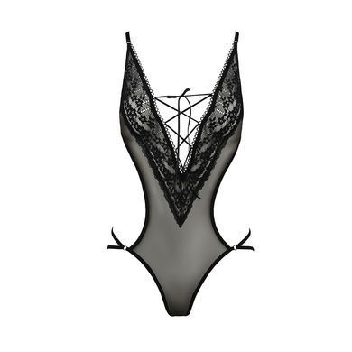 Боди монокини с декольте Passion ERZA BODY S/M, black PS26002 фото
