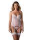 Корсет Obsessive Alissium corset & thong, XL/2XL, гибкие косточки, открытая спина, стринги в комплек SX0602 фото 1
