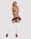 Эротический костюм школьницы с мини-юбкой Obsessive Schooly 5pcs costume L/XL, бело-красный, топ, юб SO7305 фото 4