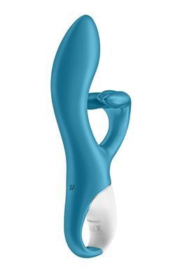 Вибратор кролик с тройным отростком Satisfyer Embrace me Turquoise, 2 мотора, диаметр 3,6 см SO6284 фото