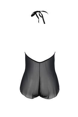 Боди Passion LEAFA BODY black, L/XL, на завязках, мягкая чашка, низ в виде шортиков SX0500 фото