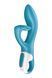 Вибратор кролик с тройным отростком Satisfyer Embrace me Turquoise, 2 мотора, диаметр 3,6 см SO6284 фото 1