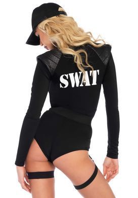 Костюм эротического спецназа Leg Avenue SWAT Team Babe M, боди, пояс, подвязки, игрушечная рация, ке SO8545 фото