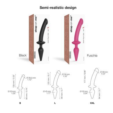 Анальная пробка с дилдо 2в1 Strap-On-Me SWITCH PLUG-IN DILDO Fuchsia L, диаметр 4,5/3,4 см SO6829 фото