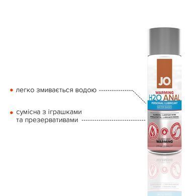 Анальная смазка JO ANAL H2O &mdash; WARMING (60 мл) разогревающая, на водной основе SO1457 фото