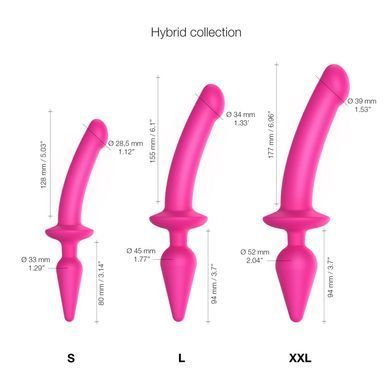 Анальная пробка с дилдо 2в1 Strap-On-Me SWITCH PLUG-IN DILDO Fuchsia L, диаметр 4,5/3,4 см SO6829 фото