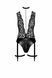Боди Noir Handmade F297 Libido, M, черное, кружево, низ под латекс, открытый доступ, гартеры SX0220 фото 4