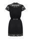 Сатиновый открытый пеньюар на поясе Obsessive 810-PEI&ndash;1 peignoir black 2XL/3XL, черный SO7162 фото 6
