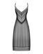 Полупрозрачная длинная сорочка Obsessive Estiqua chemise XS/S, черный, ассиметричный крой SO7262 фото 6