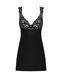 Сорочка бэби-долл с кружевом на груди Obsessive Donna Dream babydoll M/L Black, стринги SO8631 фото 3