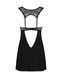 Сорочка бэби-долл с кружевом на груди Obsessive Donna Dream babydoll M/L Black, стринги SO8631 фото 4