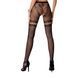 Сетчатые колготки с открытым доступом Passion S015 One Size, Black, имитация чулок и трусиков PSS015B фото 2