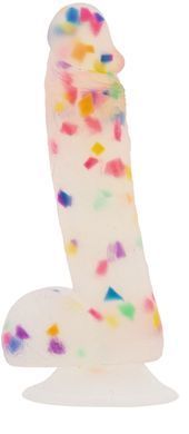 Фаллоимитатор с конфетти ADDICTION - PARTY MARTY 7.5&Prime; - FROST & CONFETTI, 19 см, силикон SO4532 фото