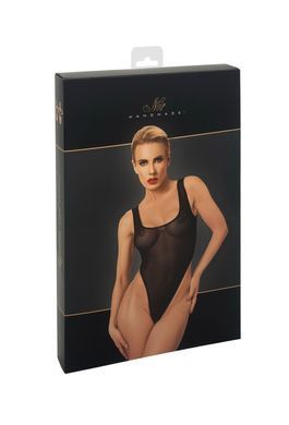 Боди Noir Handmade F322 Paparazzi, L, прозрачное, низ стринги, высокие вырезы SX0365 фото