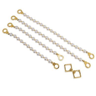 Жемчужные наручники и поножи LOCKINK Pearl Handcuffs & Anklecuffs SX0909 фото