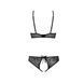 Комплект: бра, трусики с ажурным декором и открытым шагом Passion URSULA SET XXL/XXXL, black SO5843 фото 4