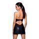 Мини-платье из экокожи Passion CELINE CHEMISE XXL/XXXL, black, шнуровка, трусики в комплекте SO6408 фото 2