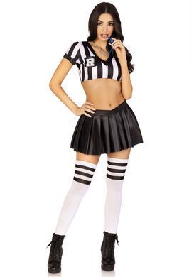 Костюм рефери Leg Avenue Time Out Referee XS, кроп-топ, юбка, свисток SO9190 фото