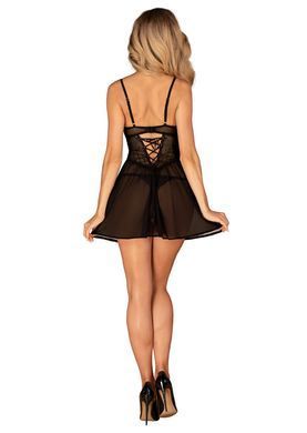 Эротический комплект Obsessive Chemeris babydoll & thong XL/2XL, пеньюар и стринги SO9760 фото