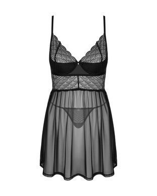 Эротический комплект Obsessive Chemeris babydoll & thong XL/2XL, пеньюар и стринги SO9760 фото