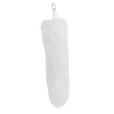 Металлическая анальная пробка Лисий хвост LOCKINK SEVANDA White Fox-Tail Anal Pear-shape Plug SX0865 фото