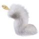Металлическая анальная пробка Лисий хвост LOCKINK SEVANDA White Fox-Tail Anal Pear-shape Plug SX0865 фото 5