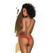 Трусики-тонг Penthouse Dangerous Darling M/L Red, кружево, высокая посадка, вырез спереди, бантик SO6493 фото 2