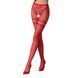 Сетчатые колготки с открытым доступом Passion S015 One Size, Red, имитация чулок и трусиков PSS015R фото 1