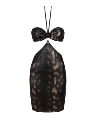 Платье под змеиную кожу Obsessive Vivianty dress M/L, черное SO7314 фото