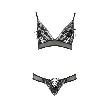 Комплект белья Passion ERZA SET XXL/XXXL, black, лиф и трусики PS26012 фото