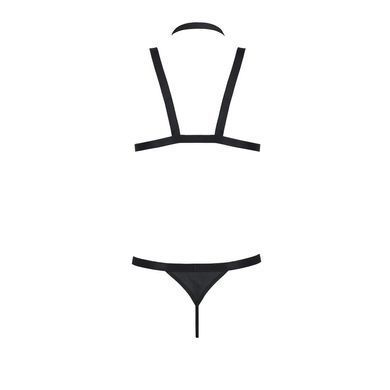 Комплект мужского белья из стреп Passion 039 SET ANDREW L/XL Black, стринги, шлейка SO7588 фото