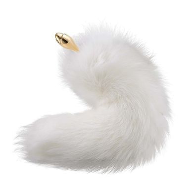 Металлическая анальная пробка Лисий хвост LOCKINK SEVANDA White Fox-Tail Anal Rose-shape Plug SX0866 фото