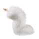 Металлическая анальная пробка Лисий хвост LOCKINK SEVANDA White Fox-Tail Anal Rose-shape Plug SX0866 фото 1