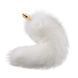 Металлическая анальная пробка Лисий хвост LOCKINK SEVANDA White Fox-Tail Anal Rose-shape Plug SX0866 фото 3