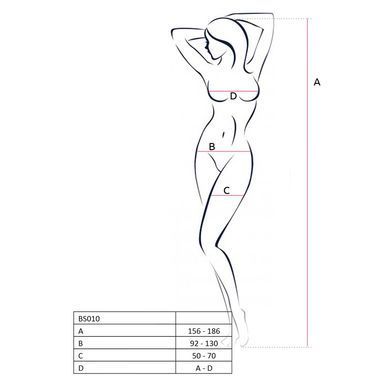 Бодистокинг Passion BS010 white, комбинезон, мелкая сеточка PBS010W фото