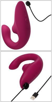 Вагинально-клиторальный стимулятор Womanizer Blend Vibrant Pink, вибрация + вакуум, 2 мотора SX2143 фото
