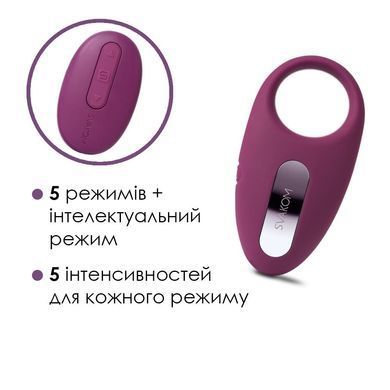 Эрекционное кольцо с вибрацией и пультом ДУ Svakom Winni Violet SO4844 фото