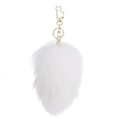 Металлическая анальная пробка Кроличий хвост LOCKINK SEVANDA White Bunny-Tail Anal Pear-shape Plug SX0868 фото